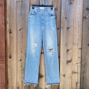 MOTHER HIGH WAISTED TUNNEL VISION SNEAK UNDONE HEM